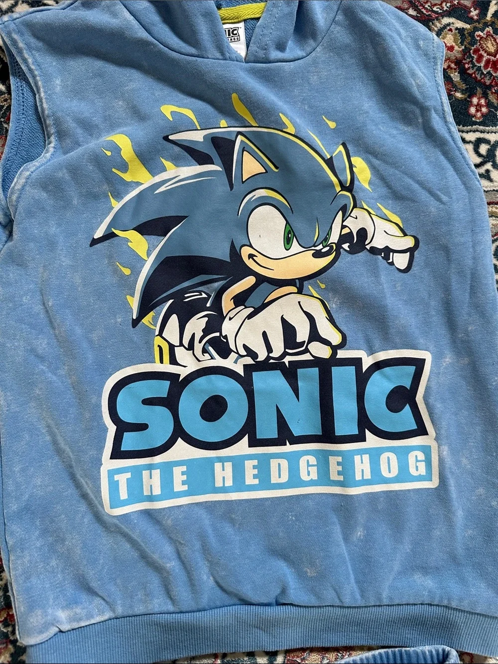 Sonic the Hedgehog Blue Kids Hoodie & Shorts Matching Set